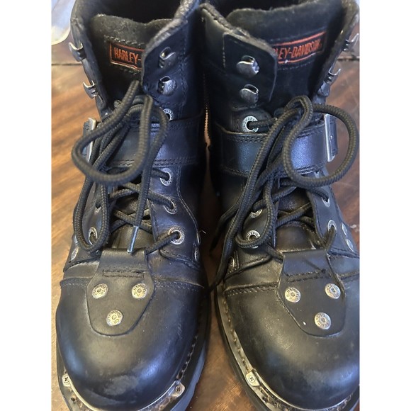 Harley Davidson D91684 Men\'s Brake Buckle Black Leather Motorcycle Boots Size 9 main image 12